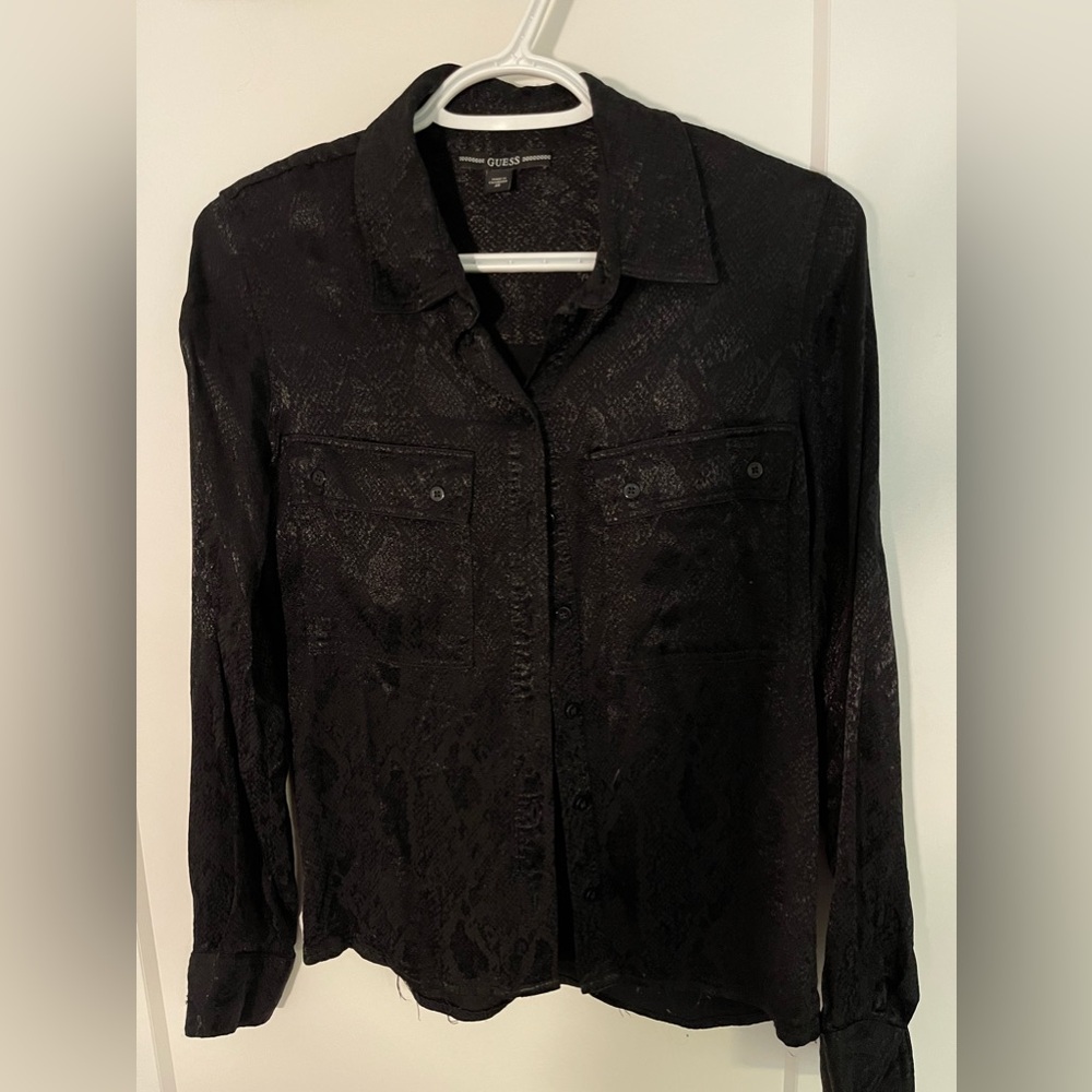 XS Satin Black Guess Shirt
